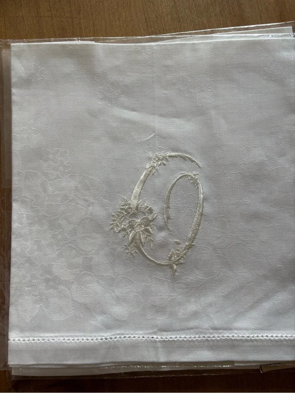 Vintage Linus IRIS Monogrammed Linens Set of 3 Floral Embroidery Heritage